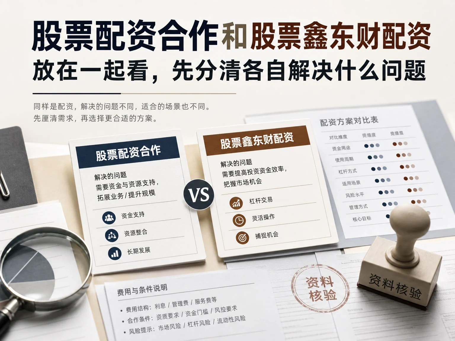 股票配资合作和股票鑫东财配资放在一起看，先分清各自解决什么问题 插图